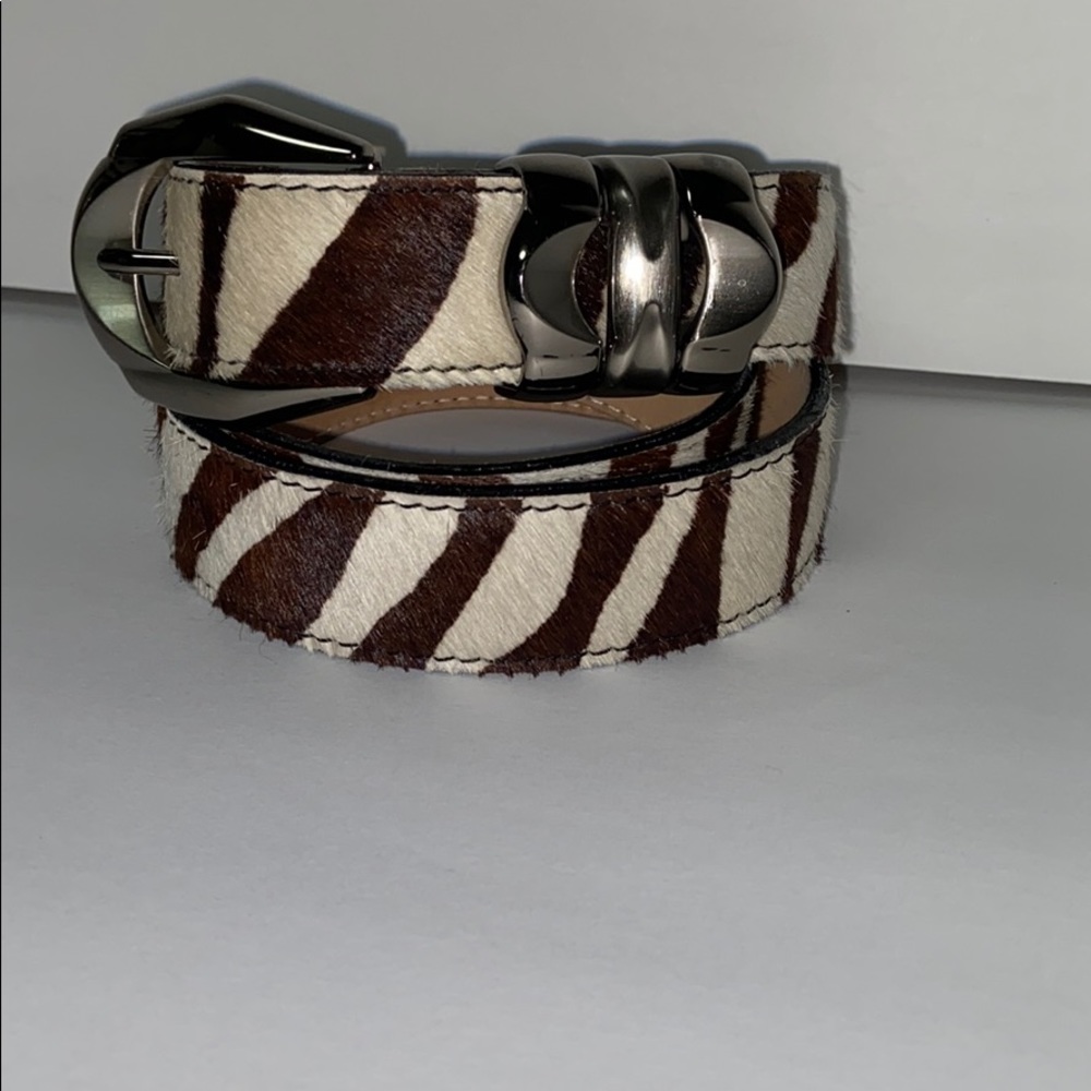 B.B. Simon  calf hair on leather belt